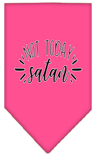 Not Today Satan Screen Print Bandana Bright Pink Large